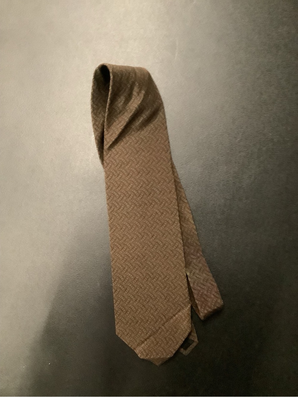 Karl Lagerfeld Brown Micro-Pattern Silk Tie